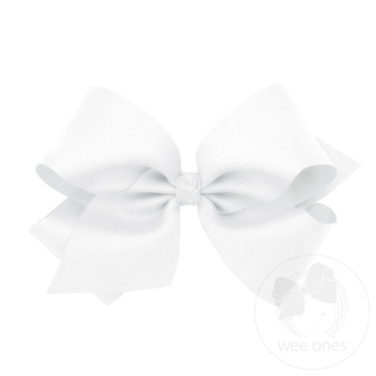 King Classic Grosgrain Bow in White - Doodlebug's Children's Boutique