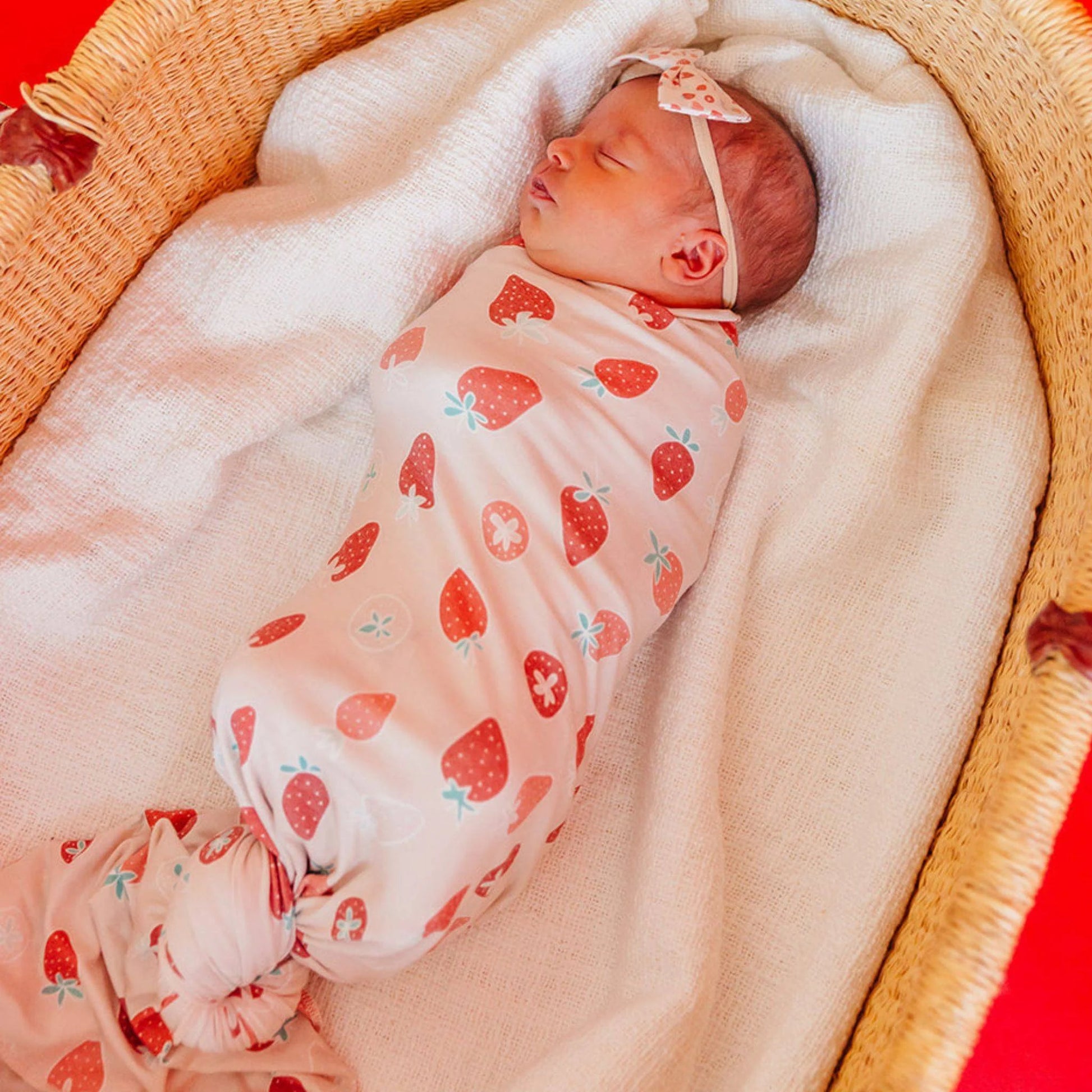 Strawberry Swaddle Blanket - Doodlebug's Children's Boutique