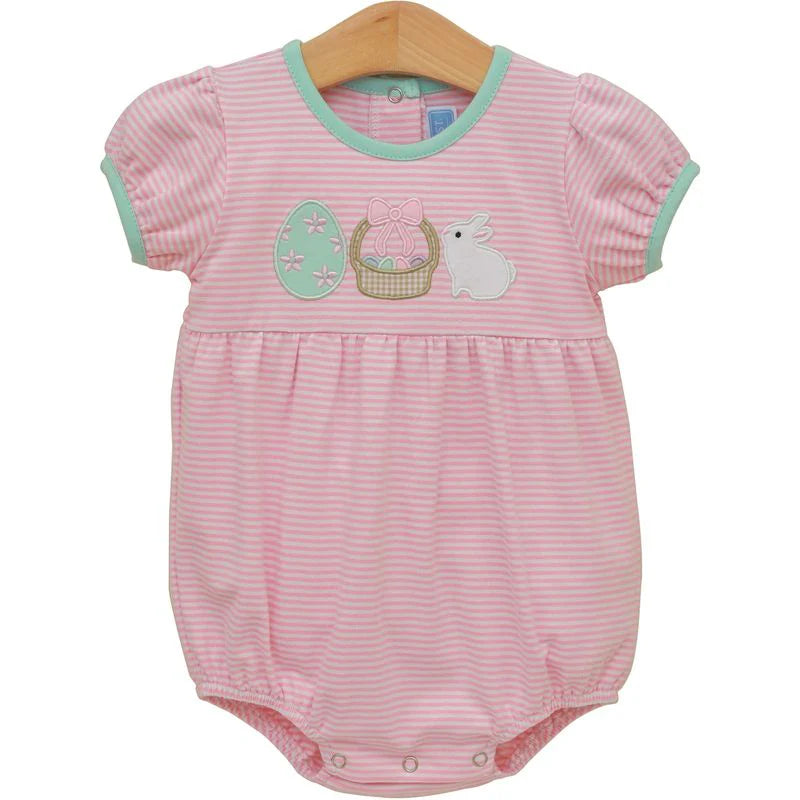 Pink Bunnies & Baskets Bubble - Doodlebug's Children's Boutique