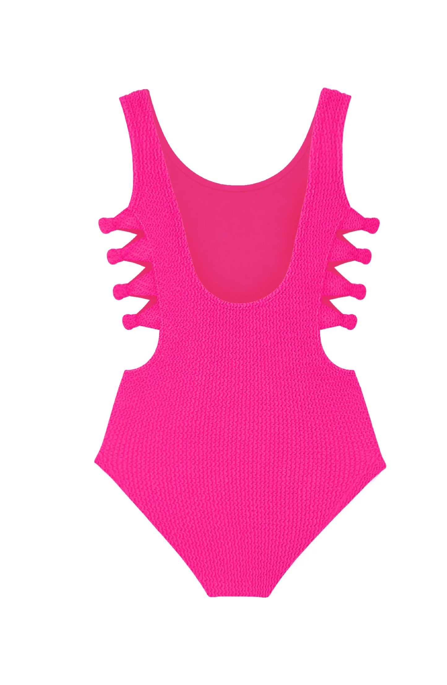 Fuchsia Layla Crinkle Bow Cutout One Piece Swimsuit - Doodlebug's Children's Boutique
