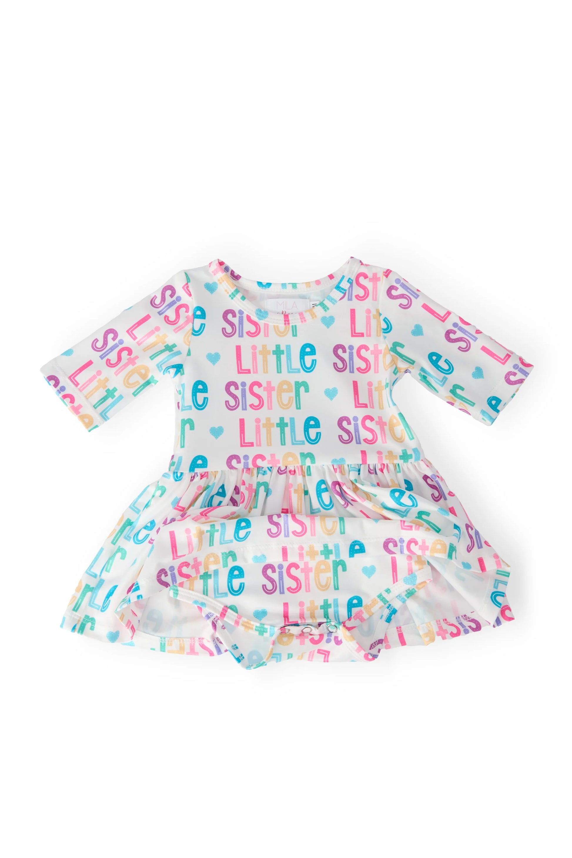 Little Sister 3/4 Sleeve Twirl Bodysuit - Doodlebug's Children's Boutique