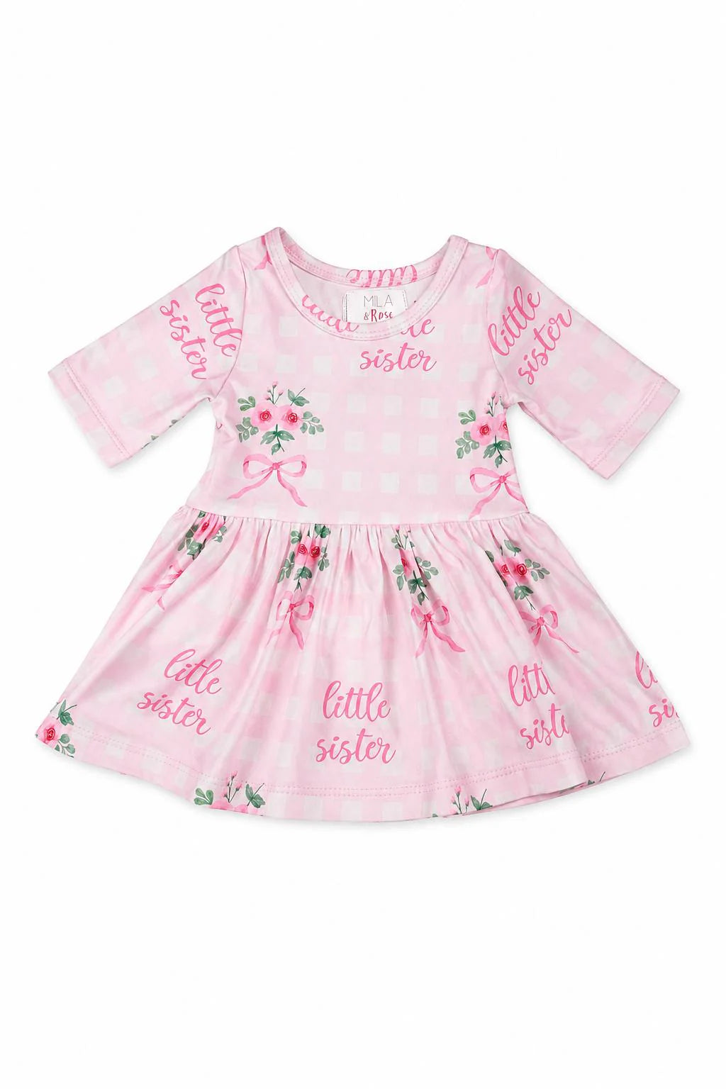 Little Sister Floral 3/4 Sleeve Twirl Bodysuit