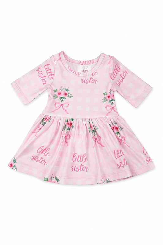 Little Sister Floral 3/4 Sleeve Twirl Bodysuit
