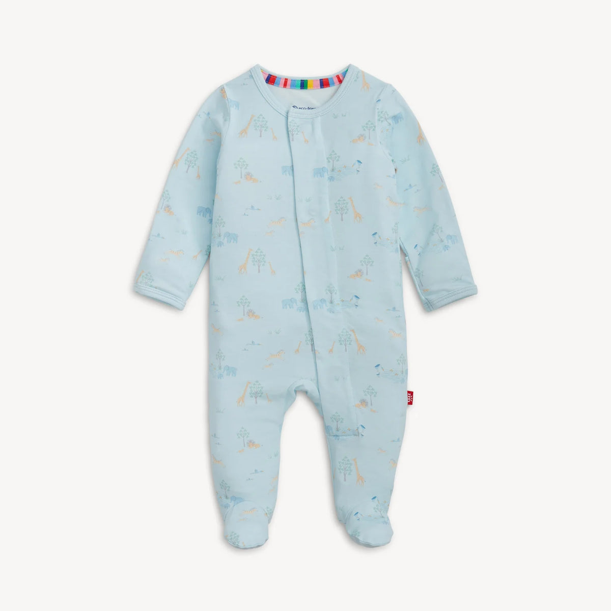 Serene Safari Blue Modal Magnetic Footie - Doodlebug's Children's Boutique