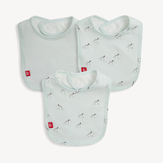 Teal Savannah Plains Modal Magnetic Modal Bib 3-Pack - Doodlebug's Children's Boutique