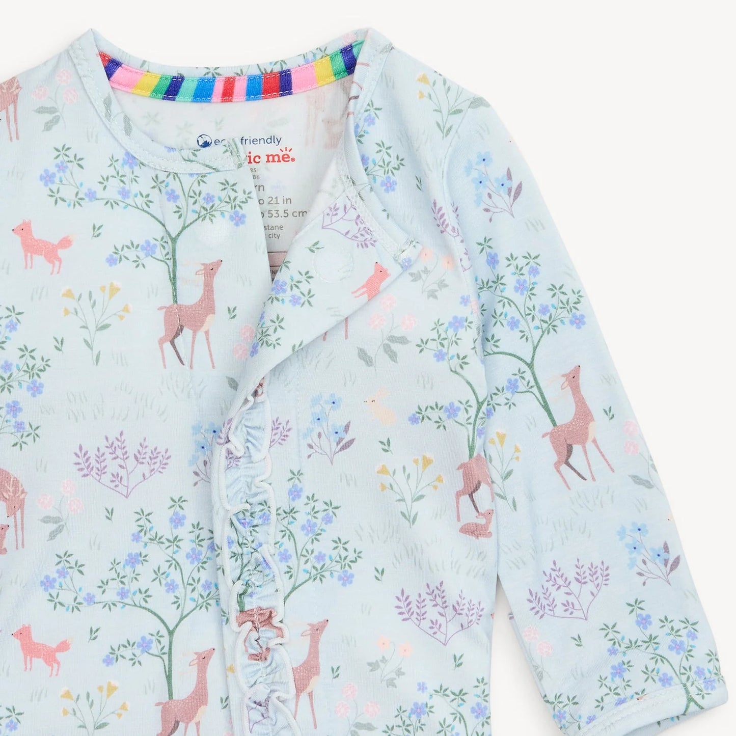 Love You Deerly Modal Magnetic Ruffle Footie - Doodlebug's Children's Boutique