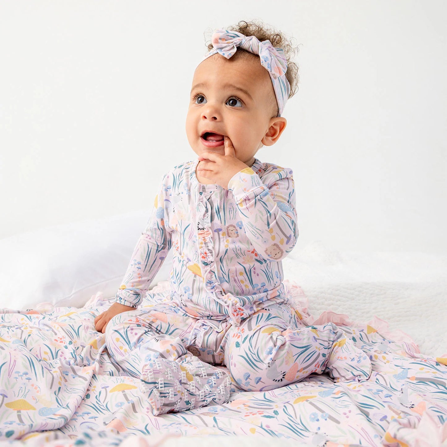 Shrooms & Bloom Modal Magnetic Ruffle Footie - Doodlebug's Children's Boutique