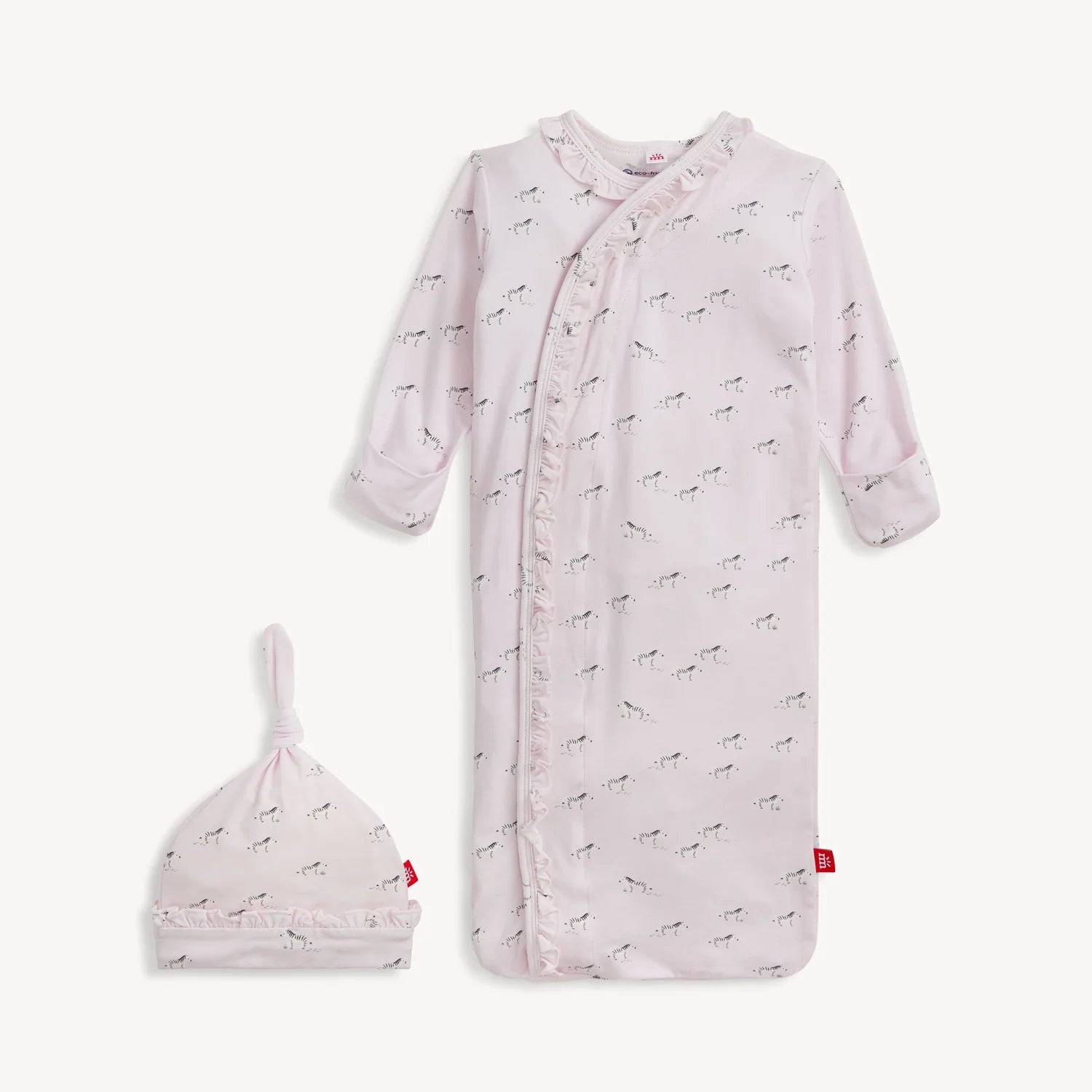 Pink Savannah Plains Modal Magnetic Sleeper Gown + Hat Set - Doodlebug's Children's Boutique