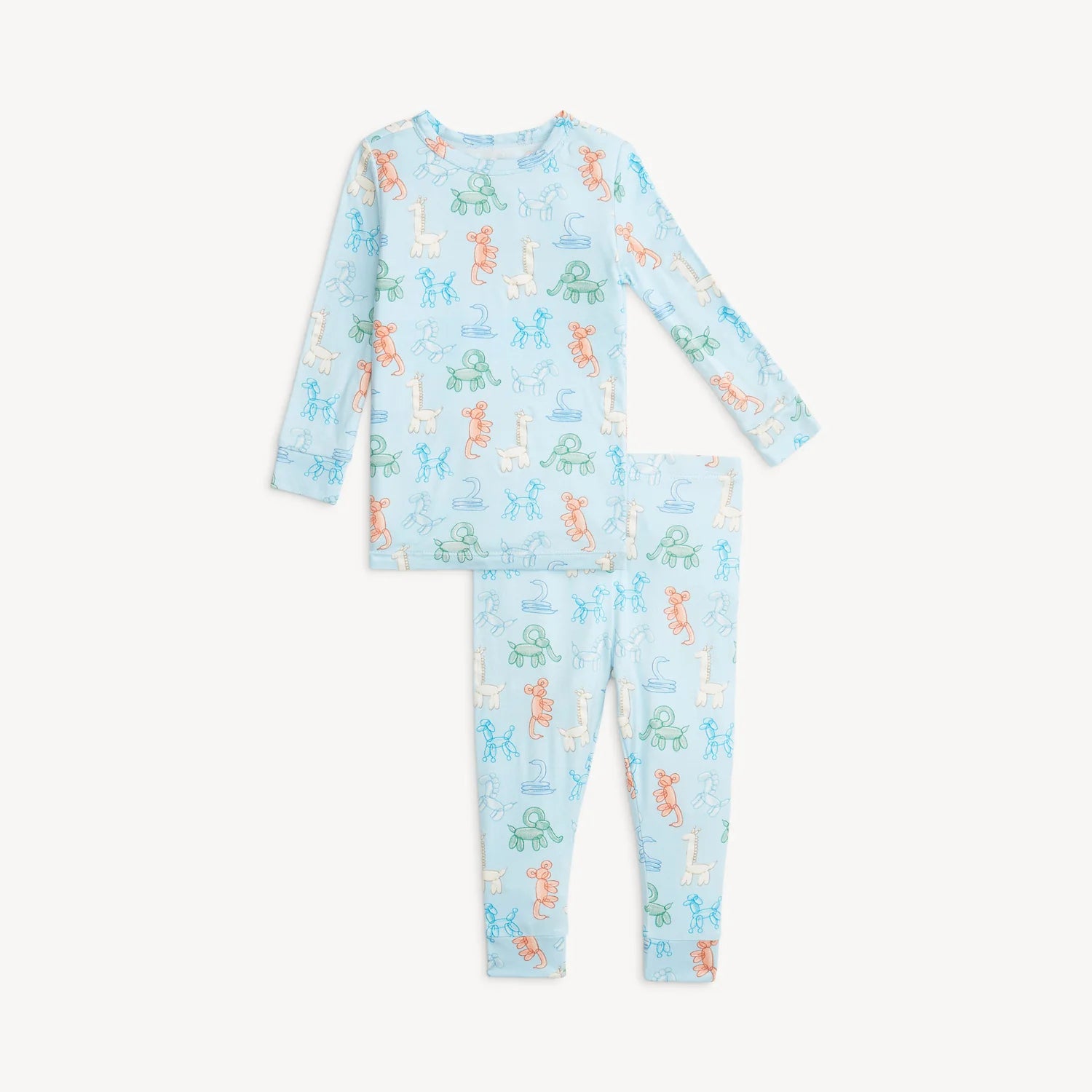Blue Party Animals Glow in the Dark Modal Magnetic 2 Piece Pajamas - Doodlebug's Children's Boutique