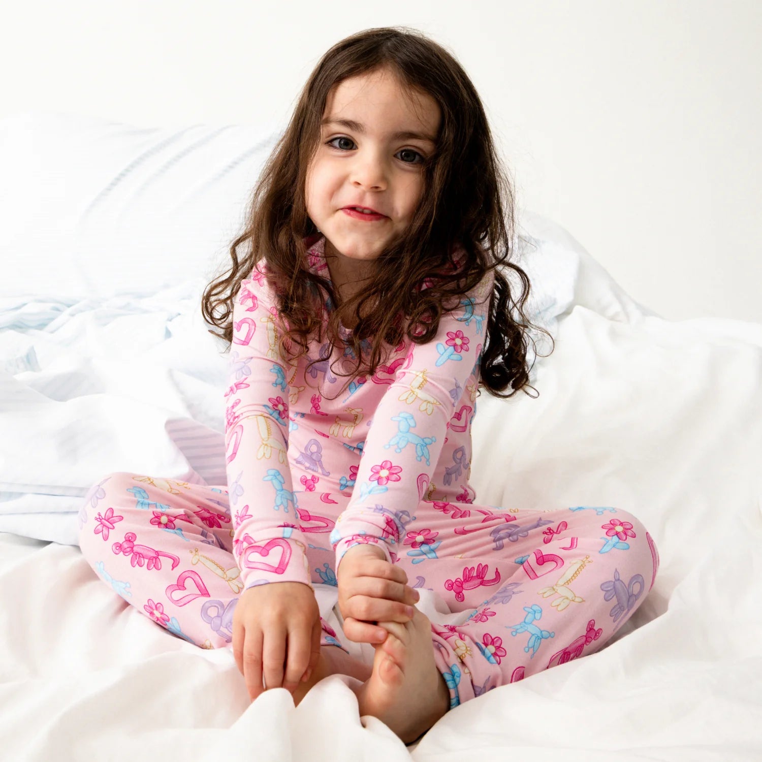 Pink Party Animals Glow in the Dark Modal Magnetic 2 Piece Pajamas - Doodlebug's Children's Boutique