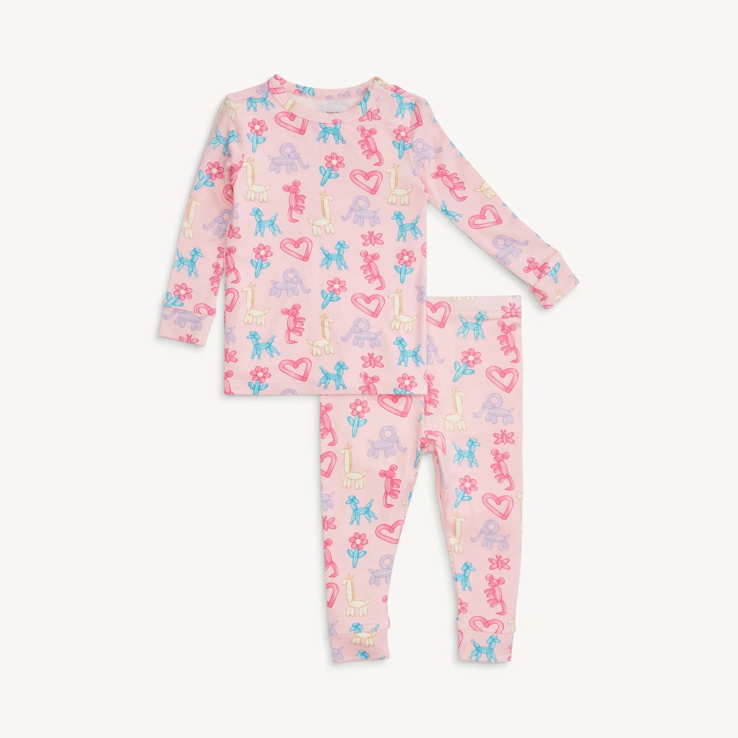 Pink Party Animals Glow in the Dark Modal Magnetic 2 Piece Pajamas - Doodlebug's Children's Boutique