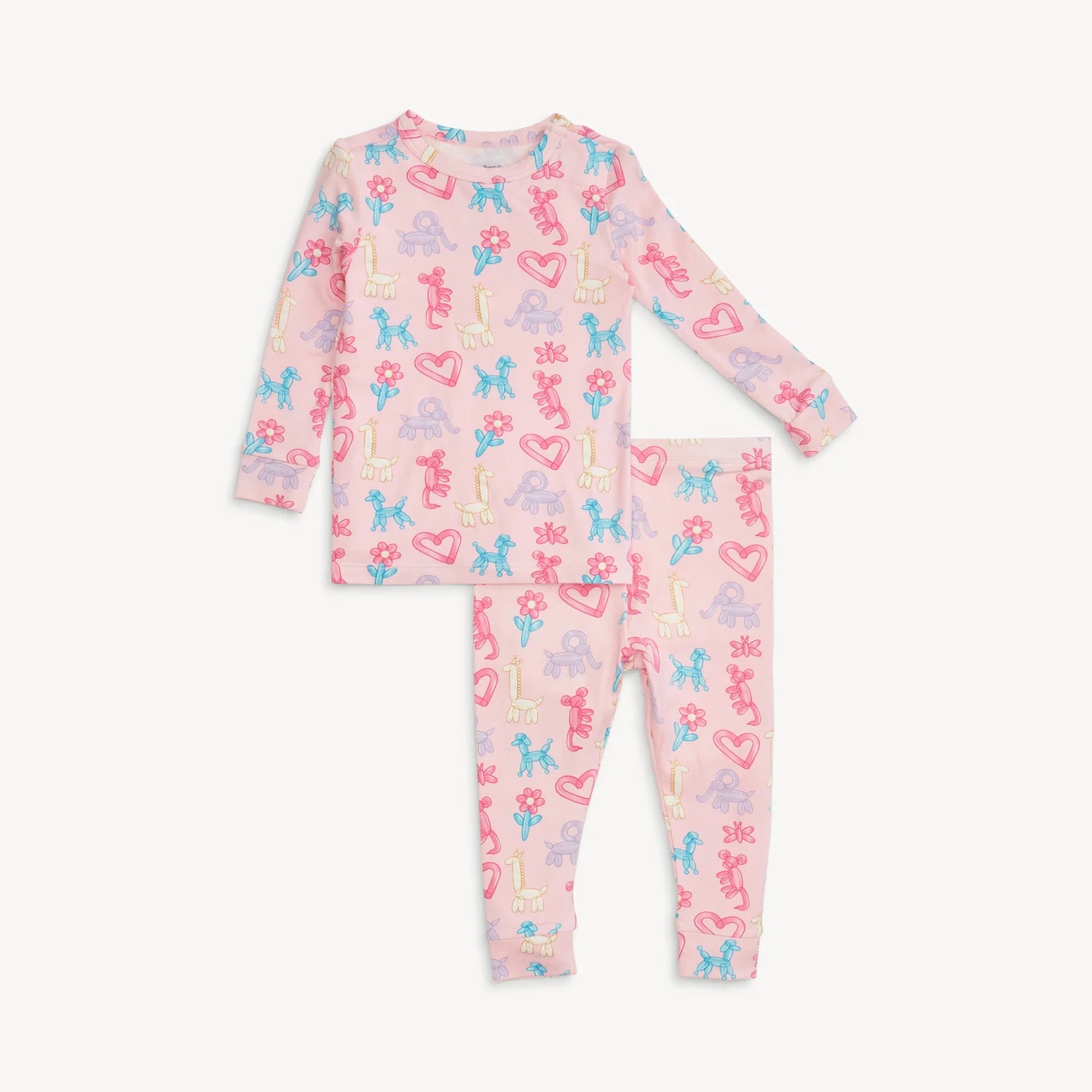 Pink Party Animals Glow in the Dark Modal Magnetic 2 Piece Pajamas - Doodlebug's Children's Boutique