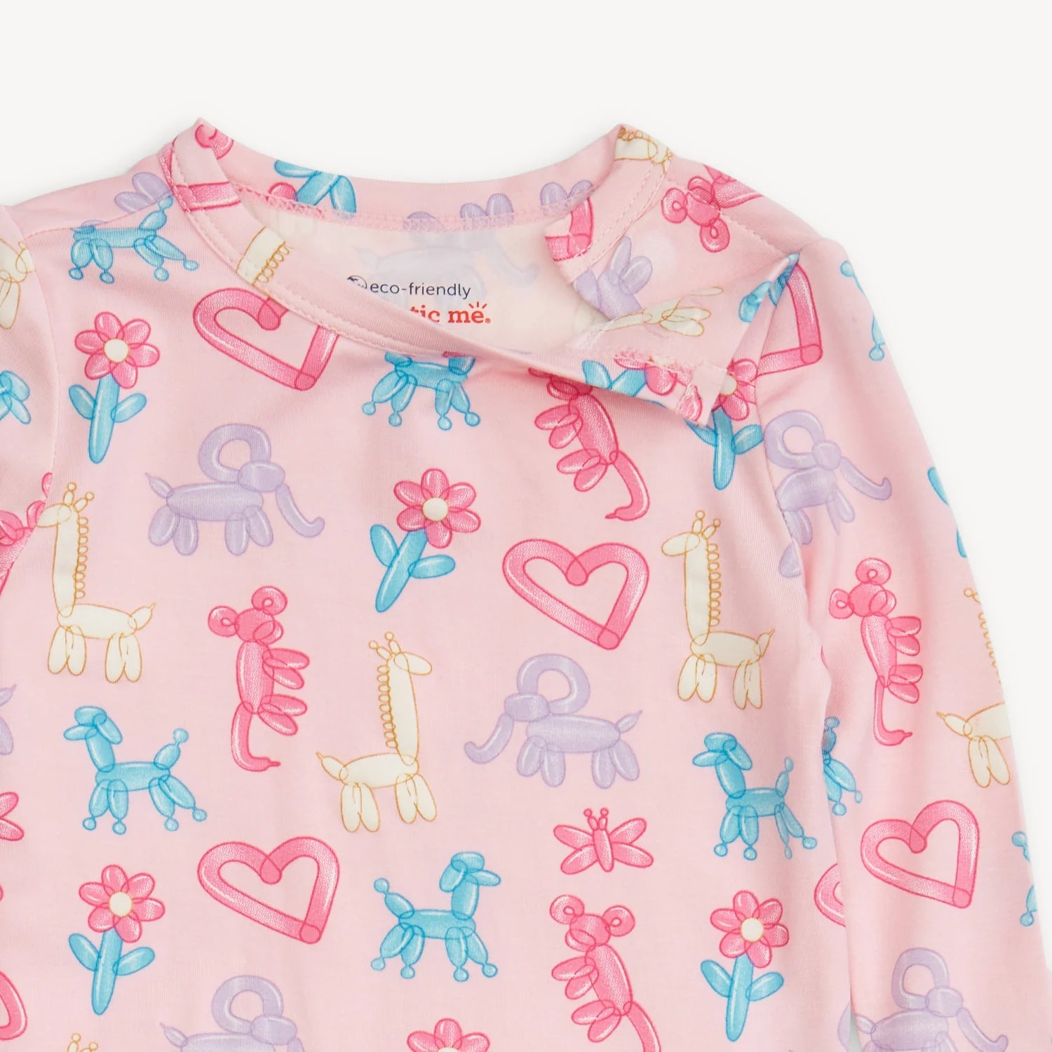 Pink Party Animals Glow in the Dark Modal Magnetic 2 Piece Pajamas - Doodlebug's Children's Boutique