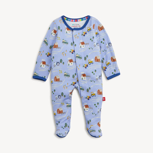 Farm to Cradle Modal Magnetic Footie - Doodlebug's Children's Boutique