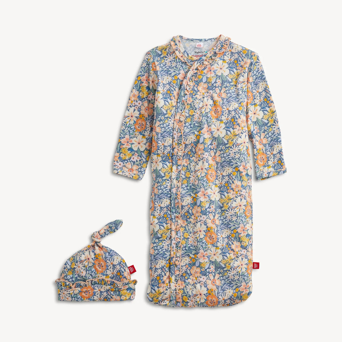 Flora Modal Magnetic Ruffle Gown + Hat Set