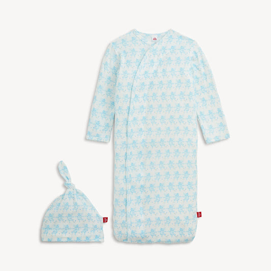 Trunkettes Blue Modal Magnetic Gown + Hat Set - Doodlebug's Children's Boutique