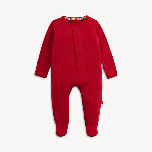 Red Solid Modal Magnetic Footie - Doodlebug's Children's Boutique