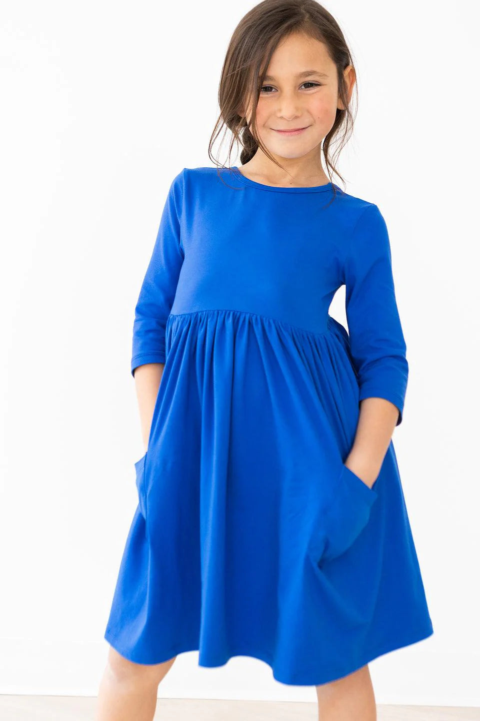 Royal Blue Pocket Twirl Dress  - Doodlebug's Children's Boutique