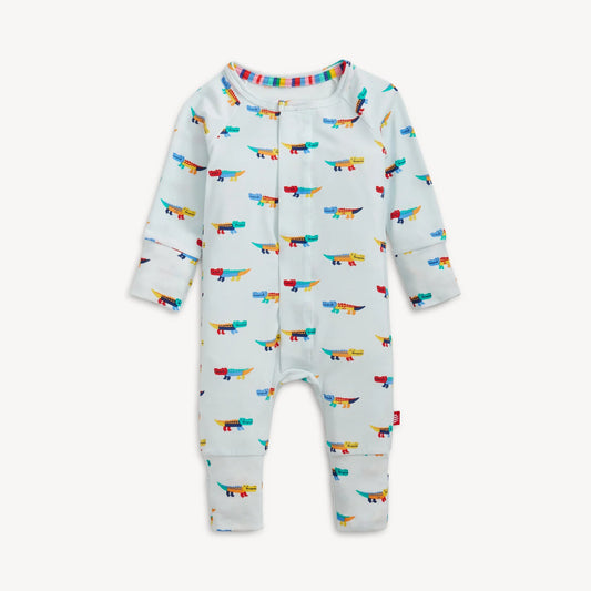 Crocodile Colorpop Modal Magnetic Coverall - Doodlebug's Children's Boutique