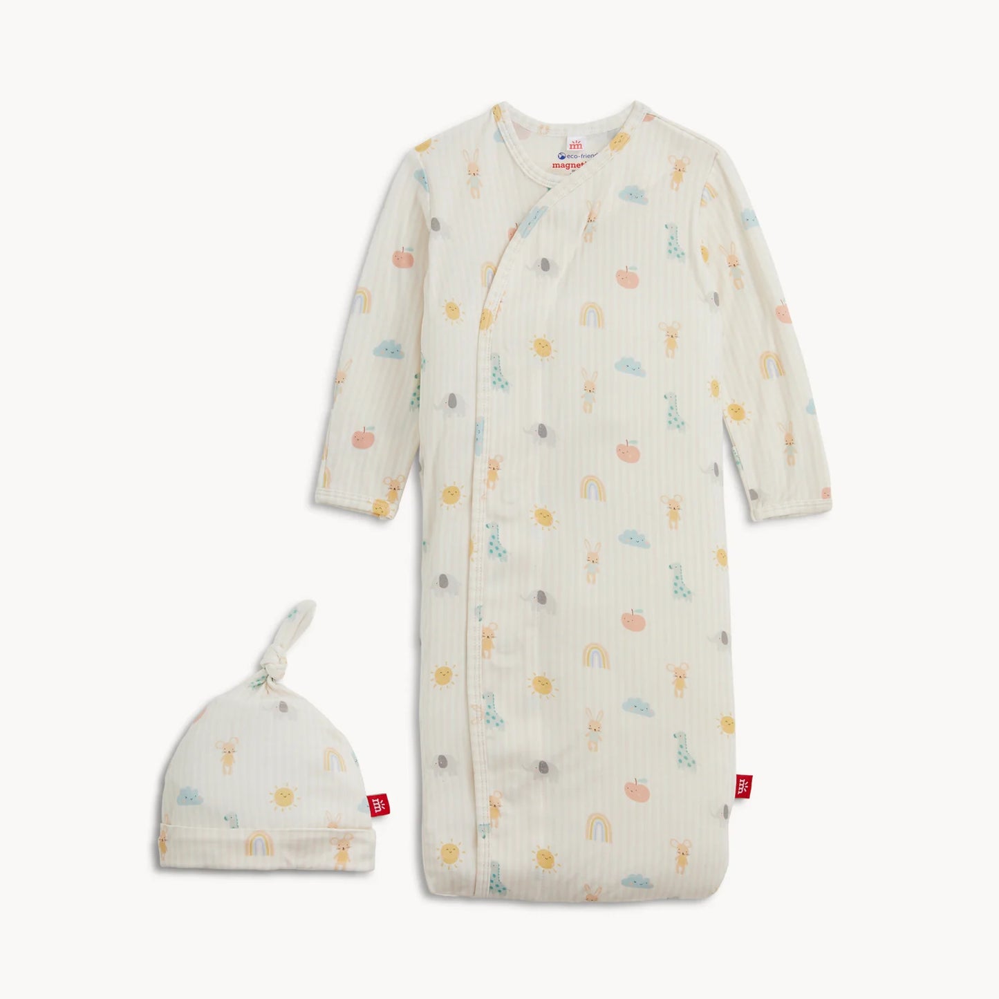 Pink Lullaby Sky Modal Magnetic Sleeper Gown + Hat Set - Doodlebug's Children's Boutique
