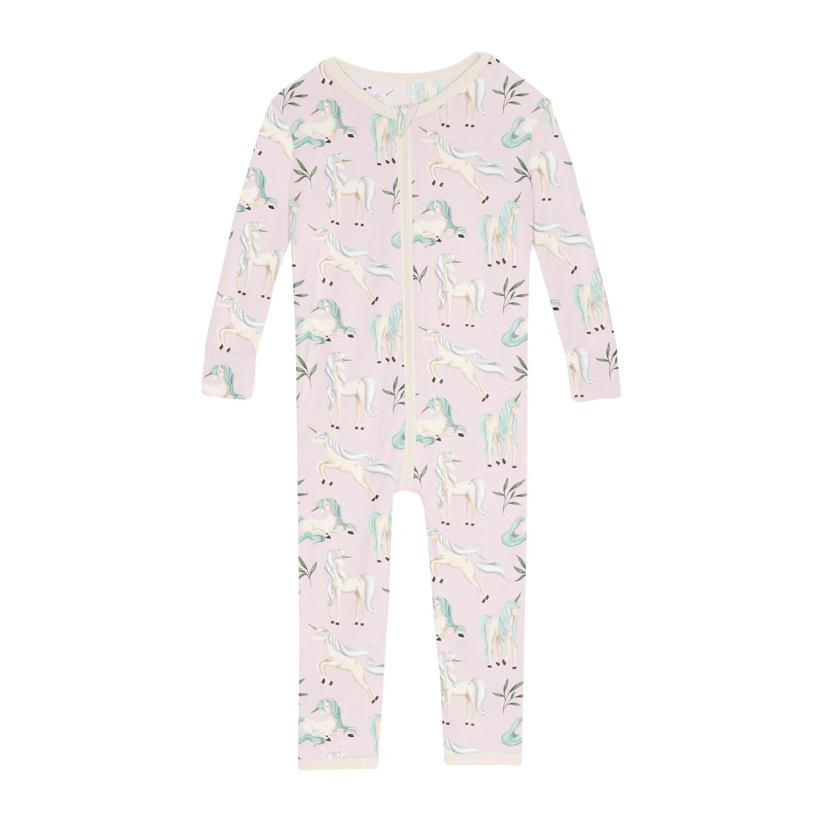 Print Convertible Sleeper with Zipper in Cake Pop Shrinking Violet Sleeping Unicorns - Doodlebug's Children's Boutique