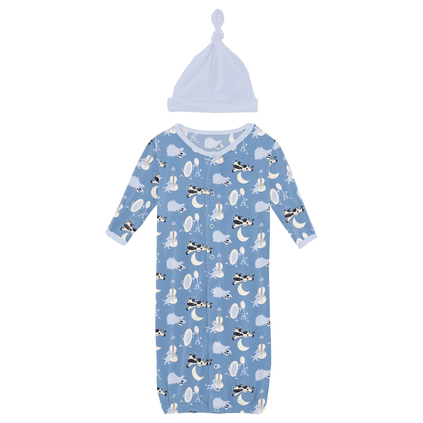 Print Layette Gown Converter and Hat Set in Hey Diddle Diddle  - Doodlebug's Children's Boutique