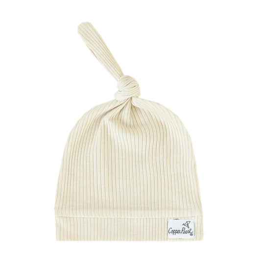 Moonstone Rib Knit Top Knot Hat  - Doodlebug's Children's Boutique