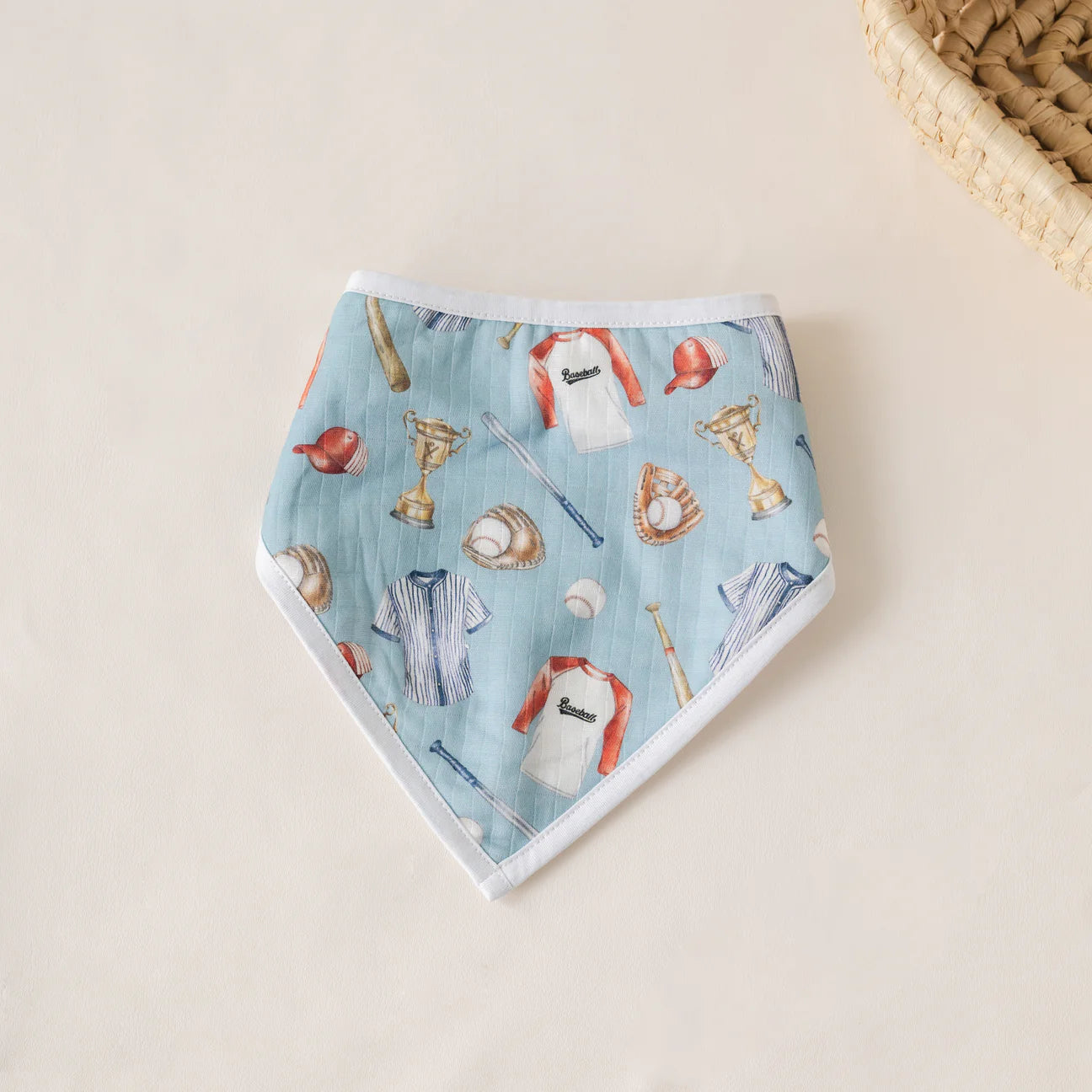 Let's Play Ball Organic Muslin Bandana Bib - Doodlebug's Children's Boutique
