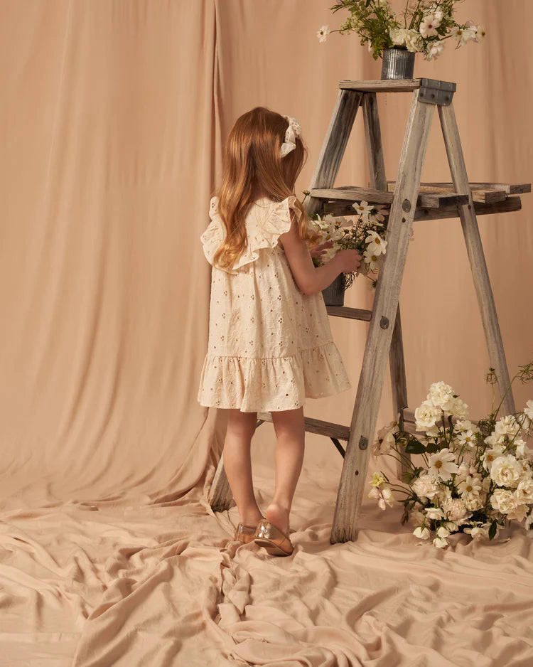 Sienna Dress in Daisy Eyelet  - Doodlebug's Children's Boutique