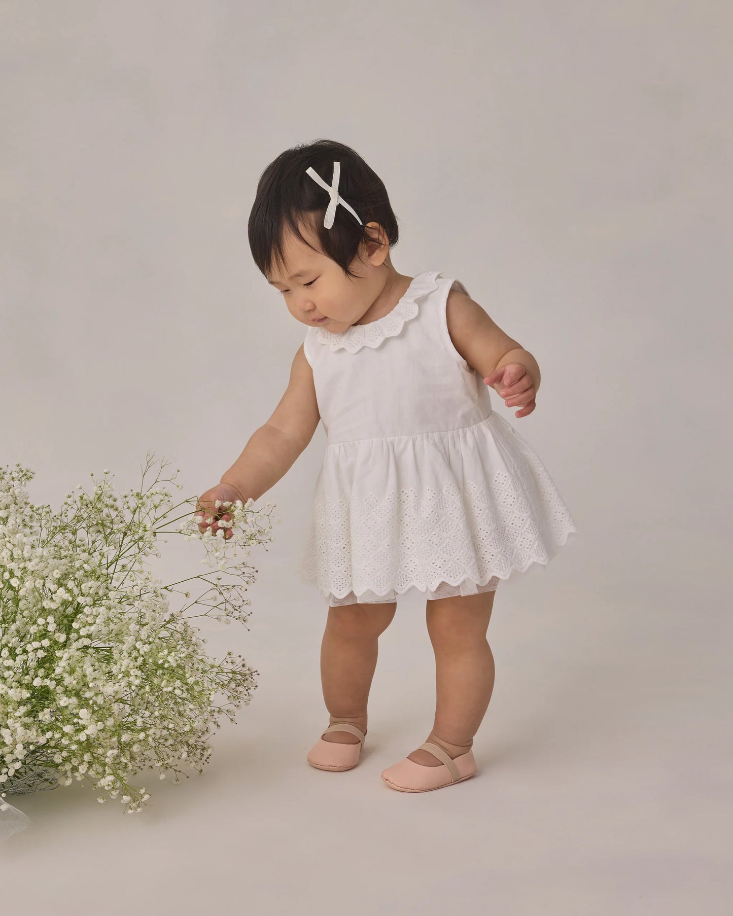 Mini Satin Ribbon Bows in Pearl + Ivory - Doodlebug's Children's Boutique