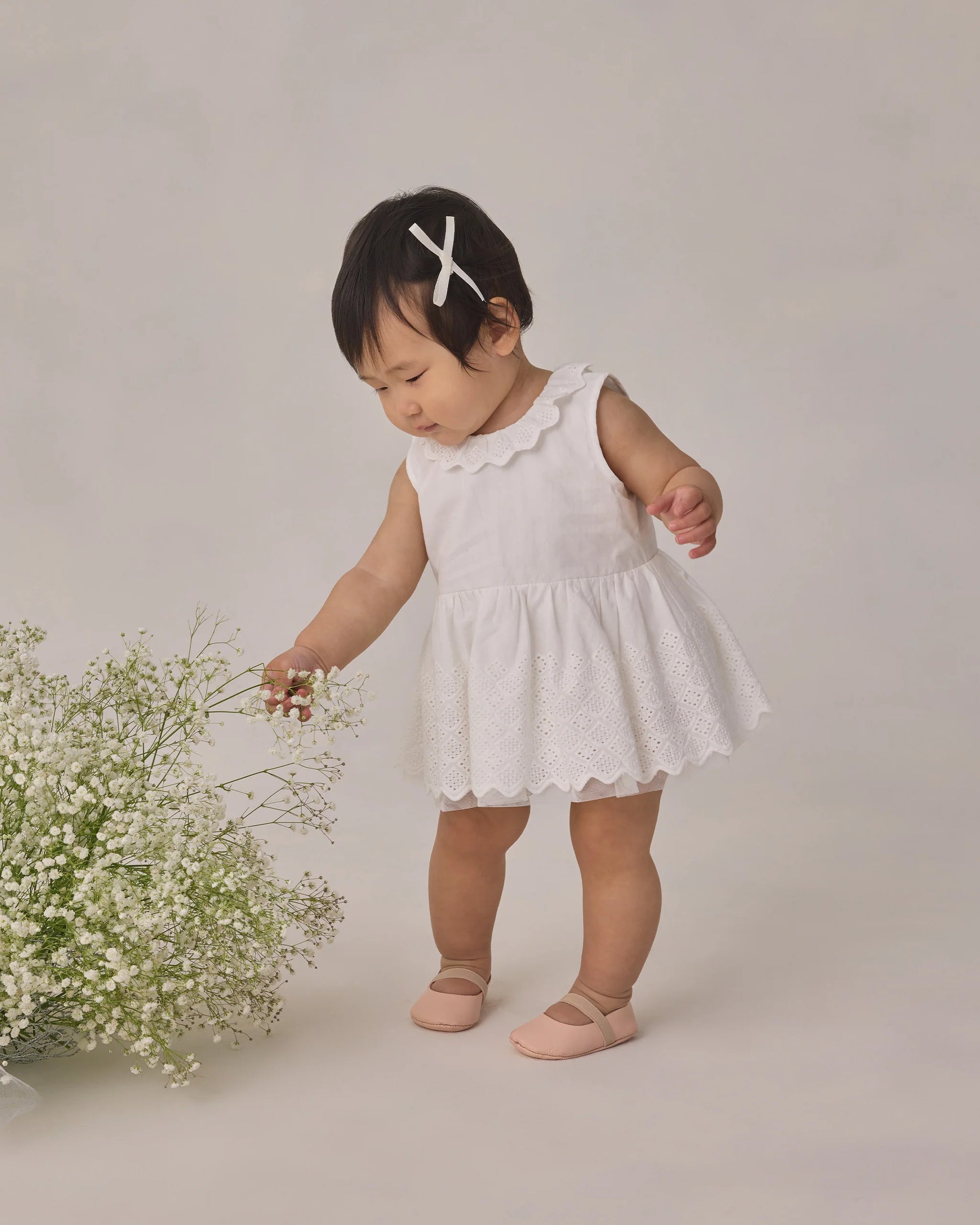 Mini Satin Ribbon Bows in Pearl + Ivory - Doodlebug's Children's Boutique