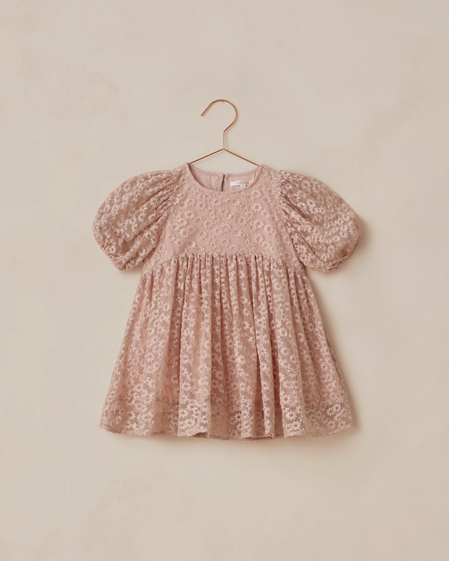 Luna Dress in Rose Embroidered Daisy - Doodlebug's Children's Boutique