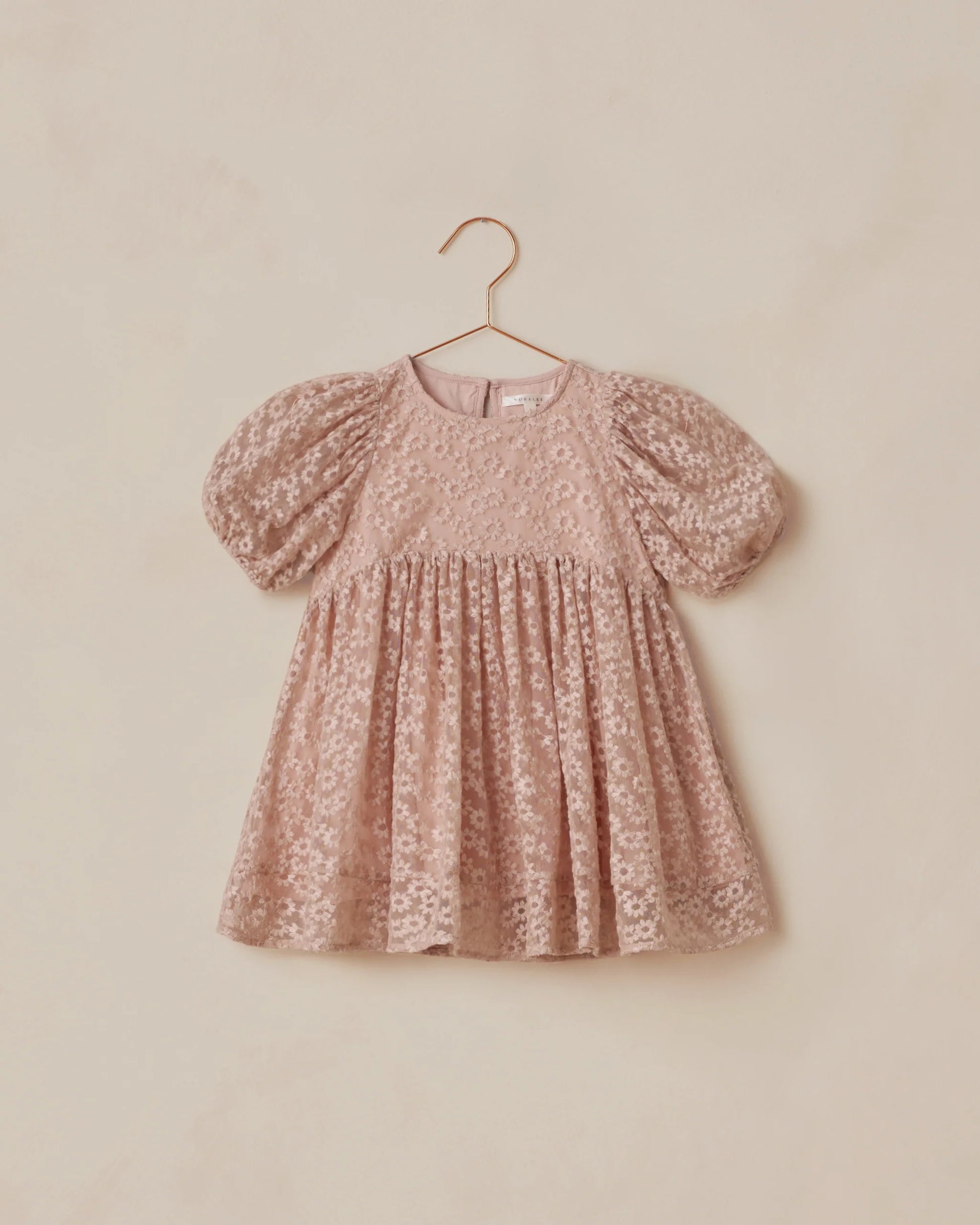 Luna Dress in Rose Embroidered Daisy - Doodlebug's Children's Boutique