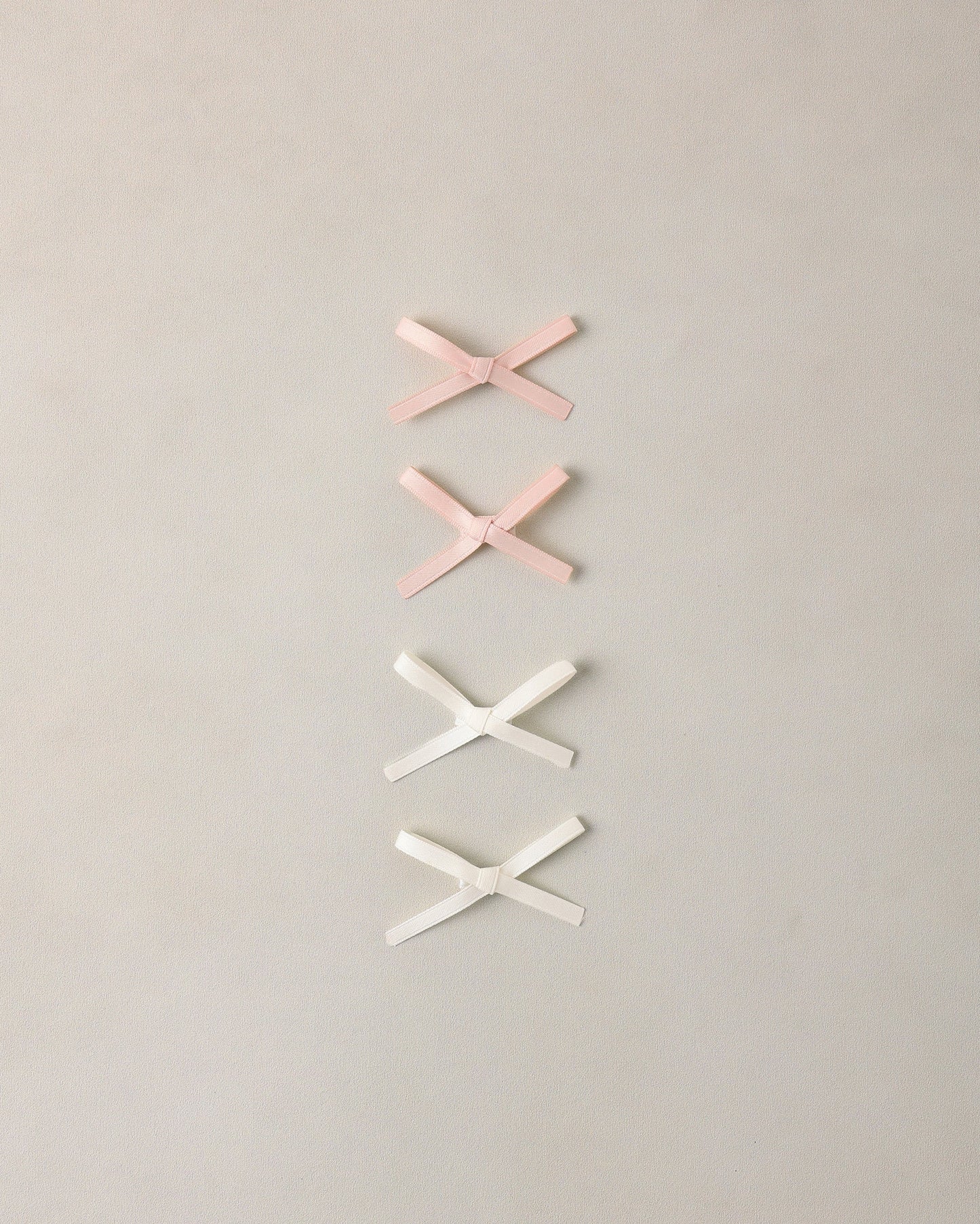 Mini Satin Ribbon Bows in Pearl + Ivory - Doodlebug's Children's Boutique