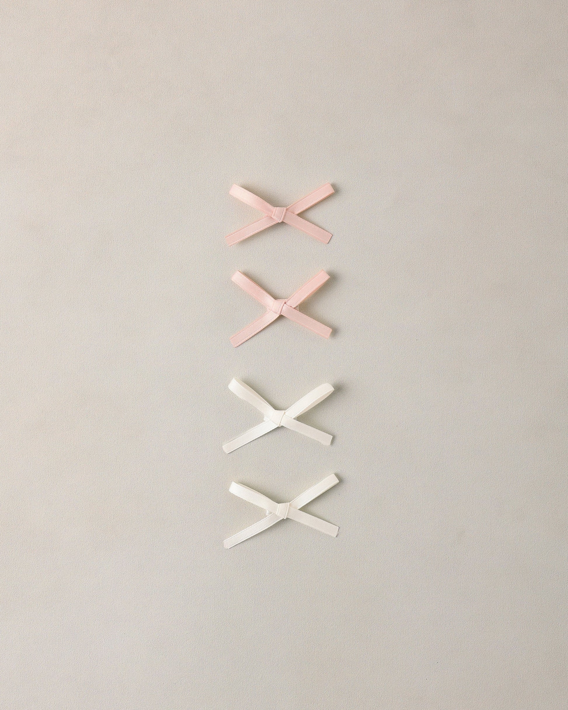 Mini Satin Ribbon Bows in Pearl + Ivory - Doodlebug's Children's Boutique