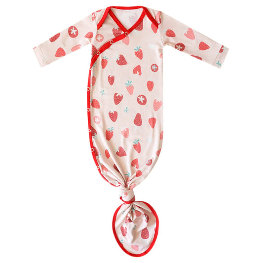 Strawberry Knotted Gown - Doodlebug's Children's Boutique