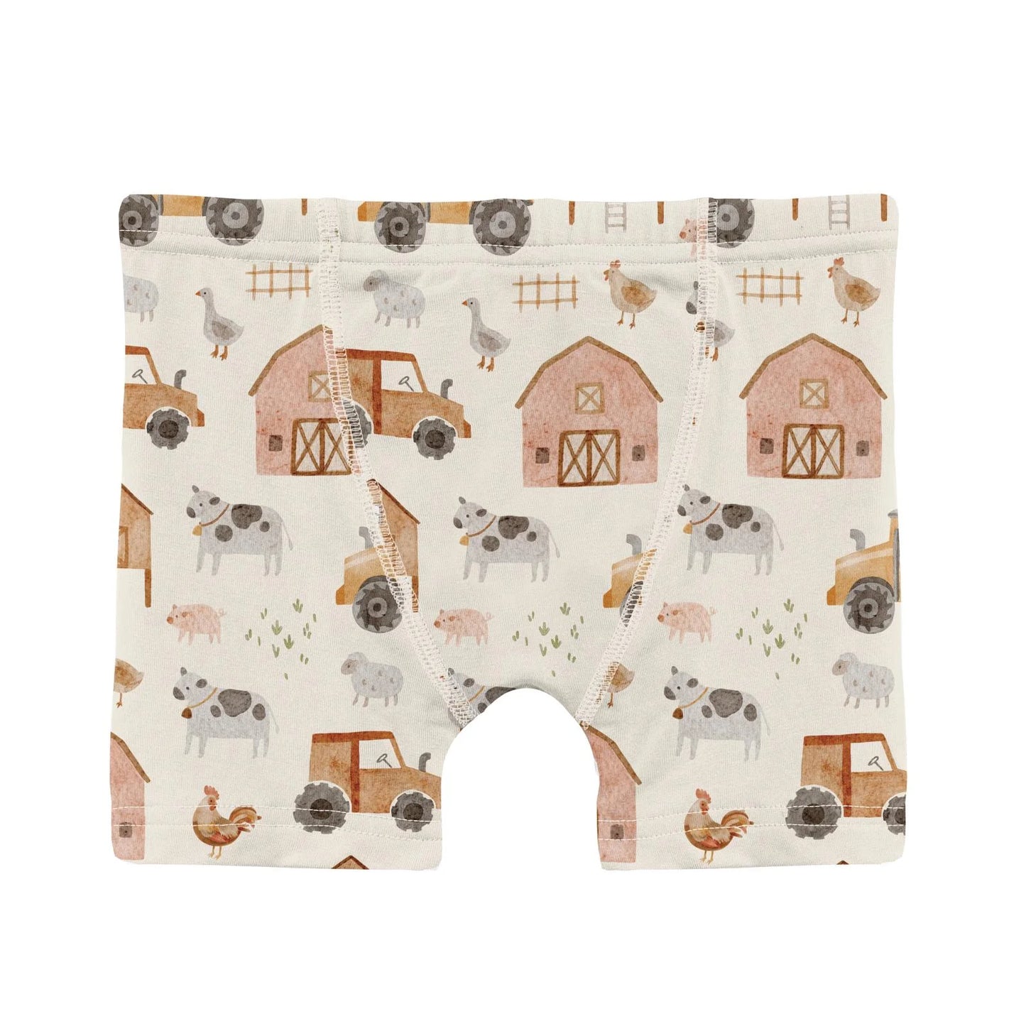 Print Boxer Brief in Natural Farm Life - Doodlebug's Children's Boutique