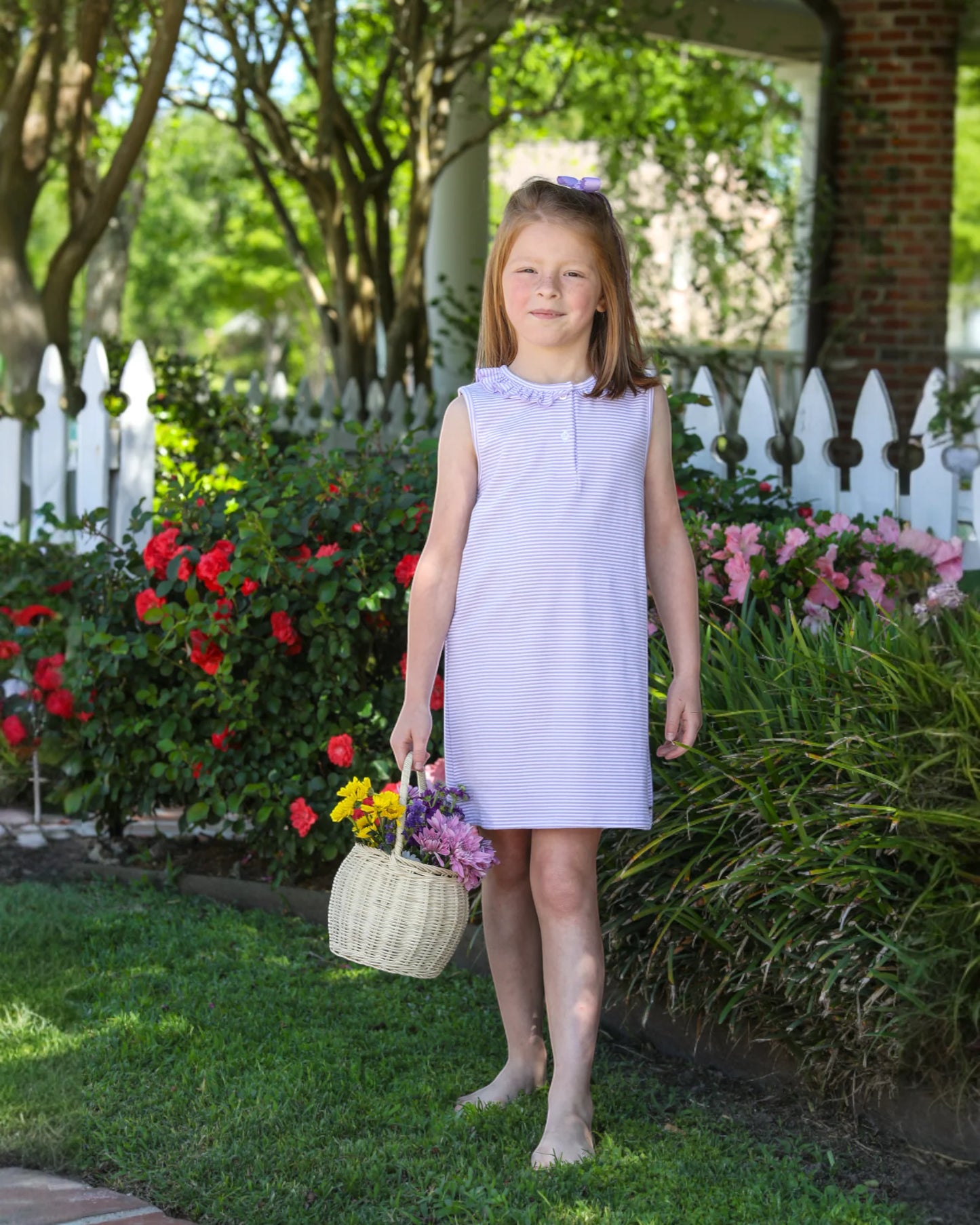 Nora Dress in Lavender Stripe - Doodlebug's Children's Boutique