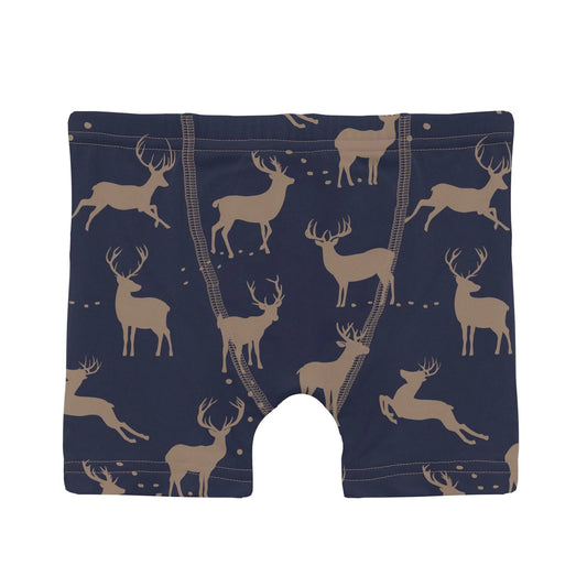 Print Boxer Brief in Peacoat Elk - Doodlebug's Children's Boutique