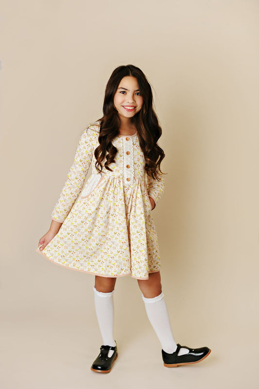 Autumn Wildflower Petal Pocket Dress  - Doodlebug's Children's Boutique