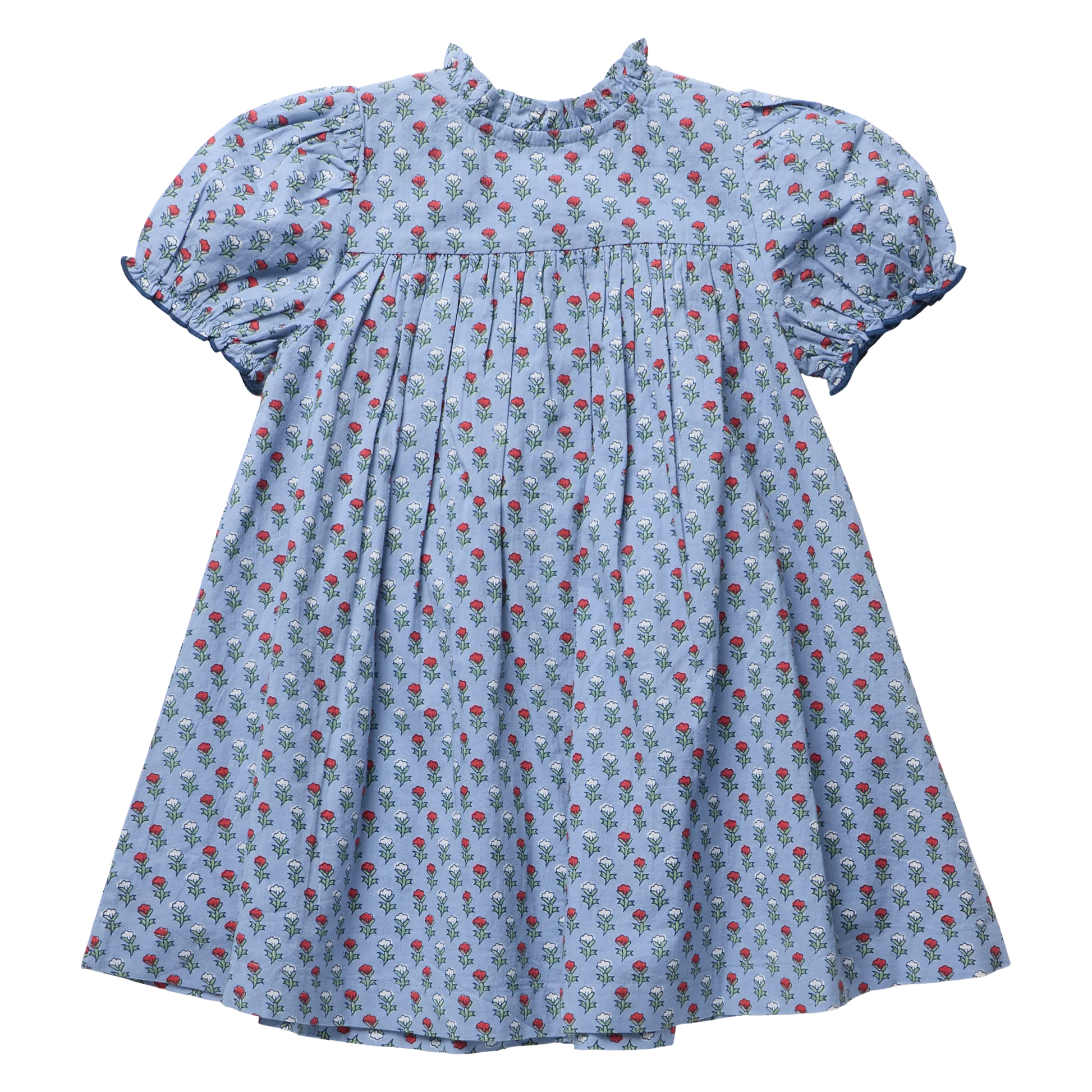Lucia Dress in Light Blue Carnation - Doodlebug's Children's Boutique