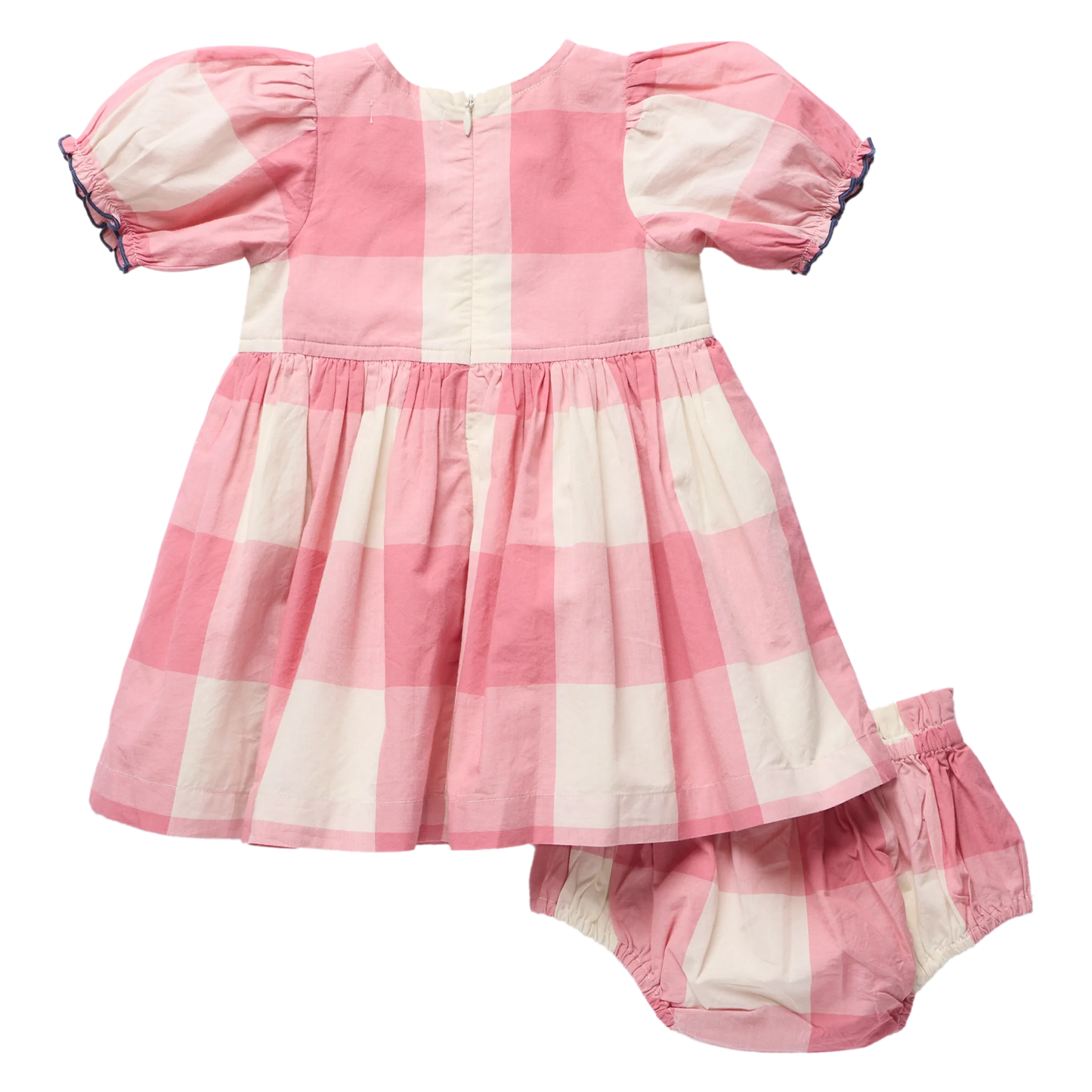 Hermione Dress Set with Bloomers in Pink Checks