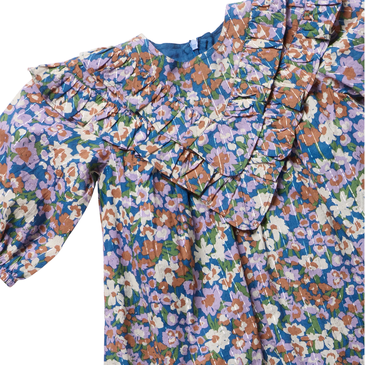 Everly Dress in True Blue Sketched Floral