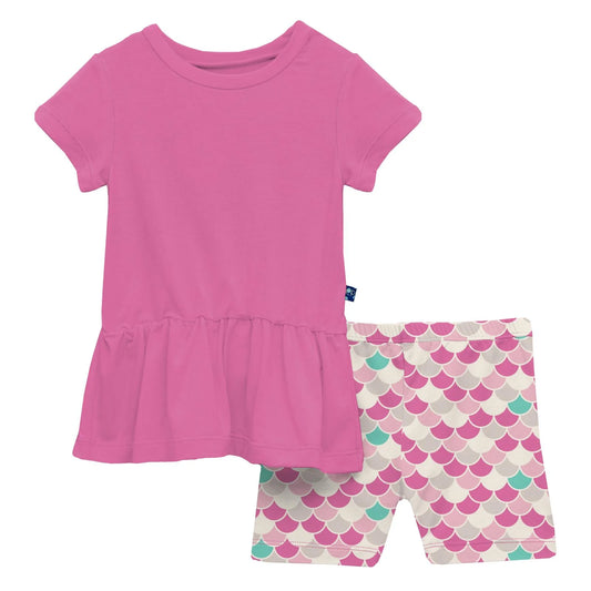 Print Short Sleeve Playtime Outfit Set in Tulip Scales  - Doodlebug's Children's Boutique