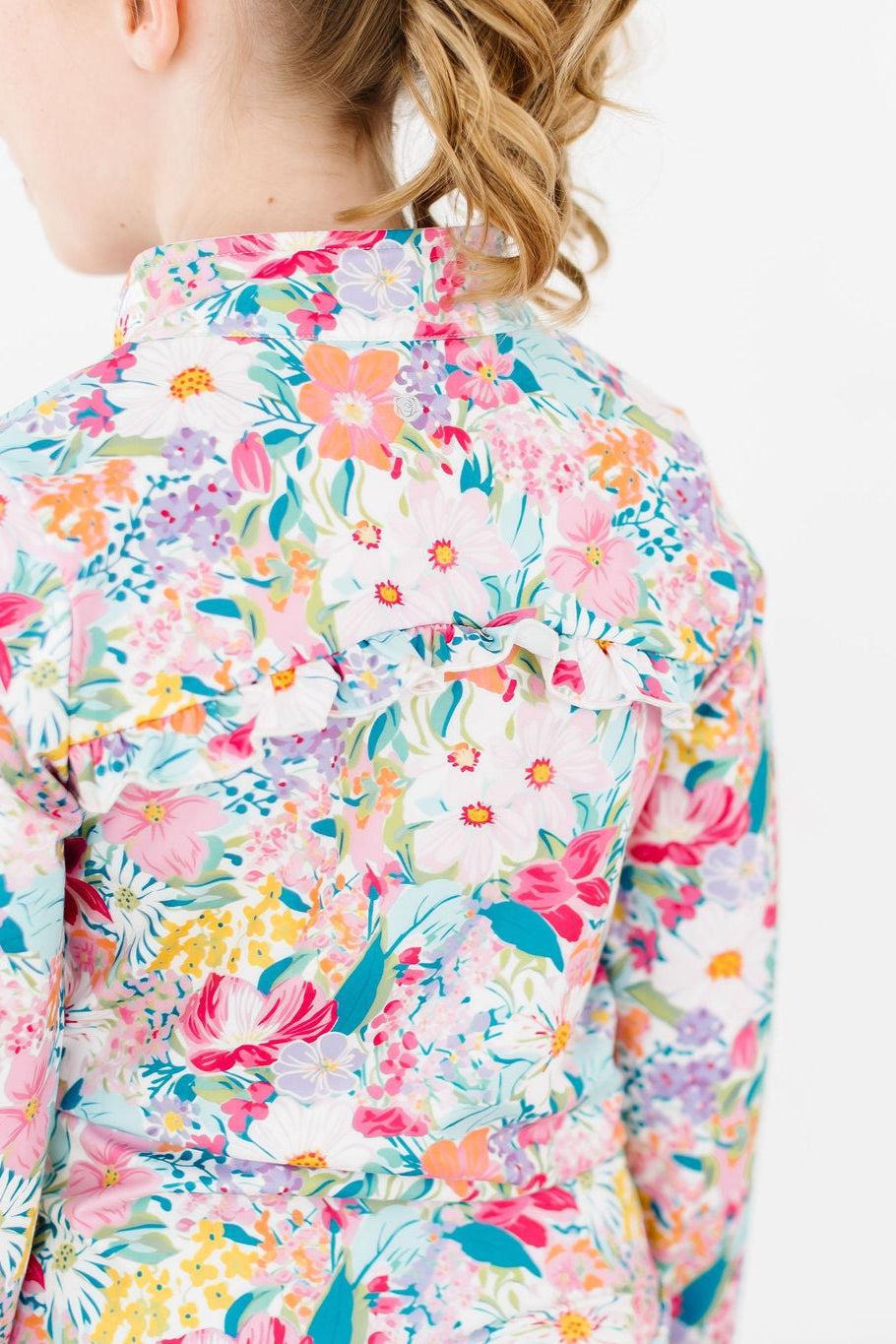 Petal Power Full-Zip Ruffle Active Jacket - Doodlebug's Children's Boutique