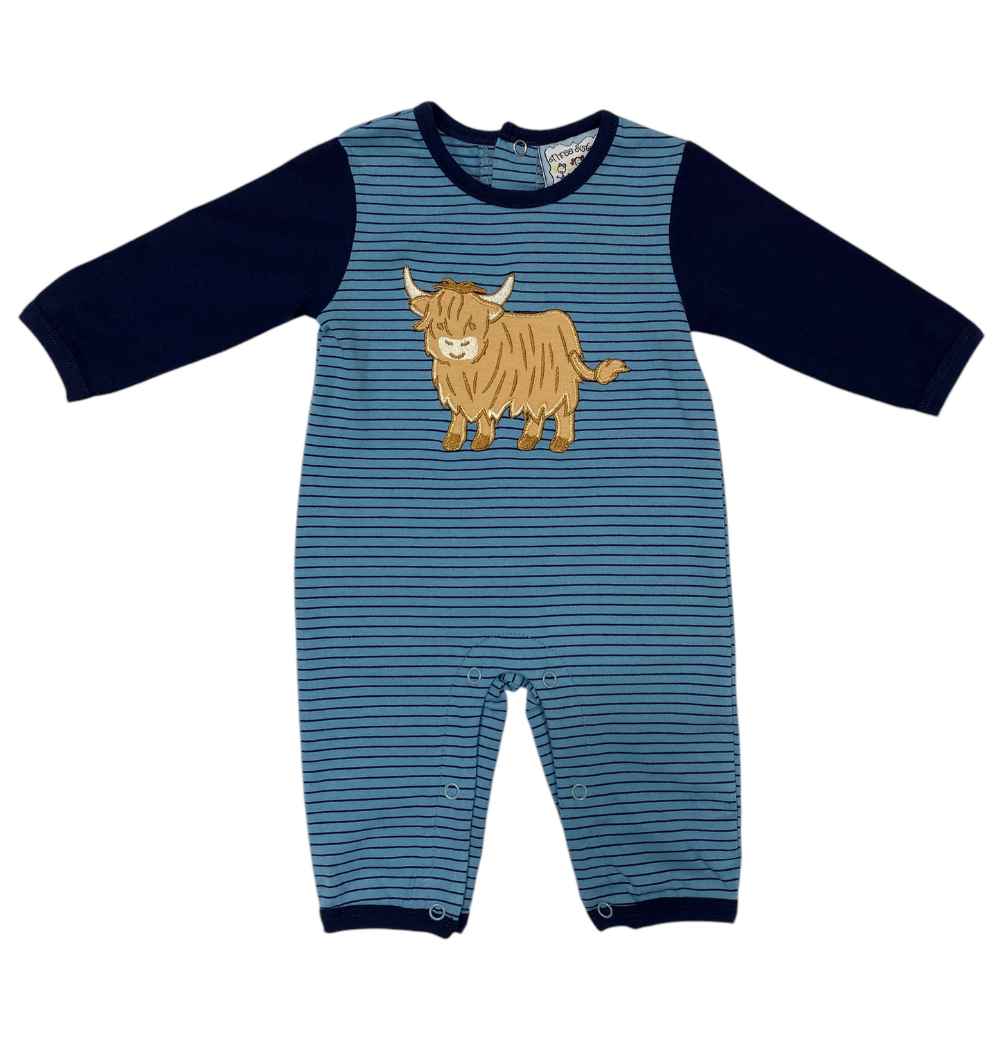Highland Cow Applique Romper - Doodlebug's Children's Boutique