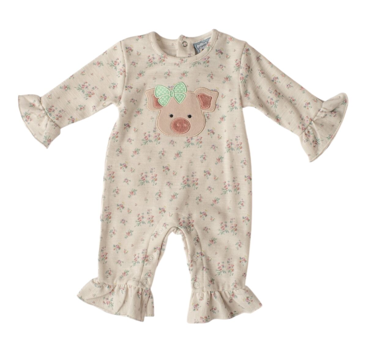 Pig Applique Romper - Doodlebug's Children's Boutique