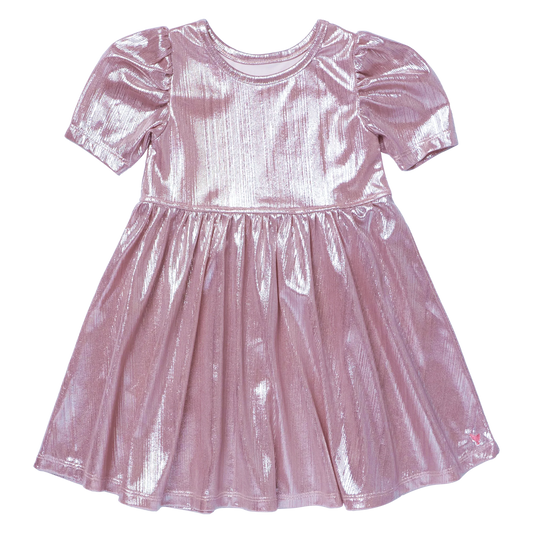 Lame' Dress in Light Pink - Doodlebug's Children's Boutique