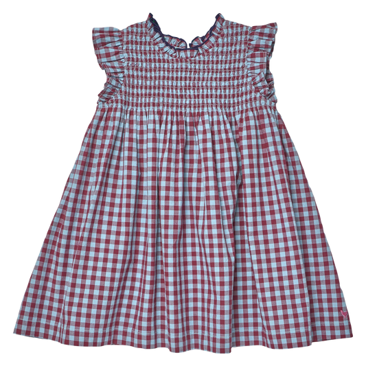 Stevie Dress in Red & Blue Check - Doodlebug's Children's Boutique