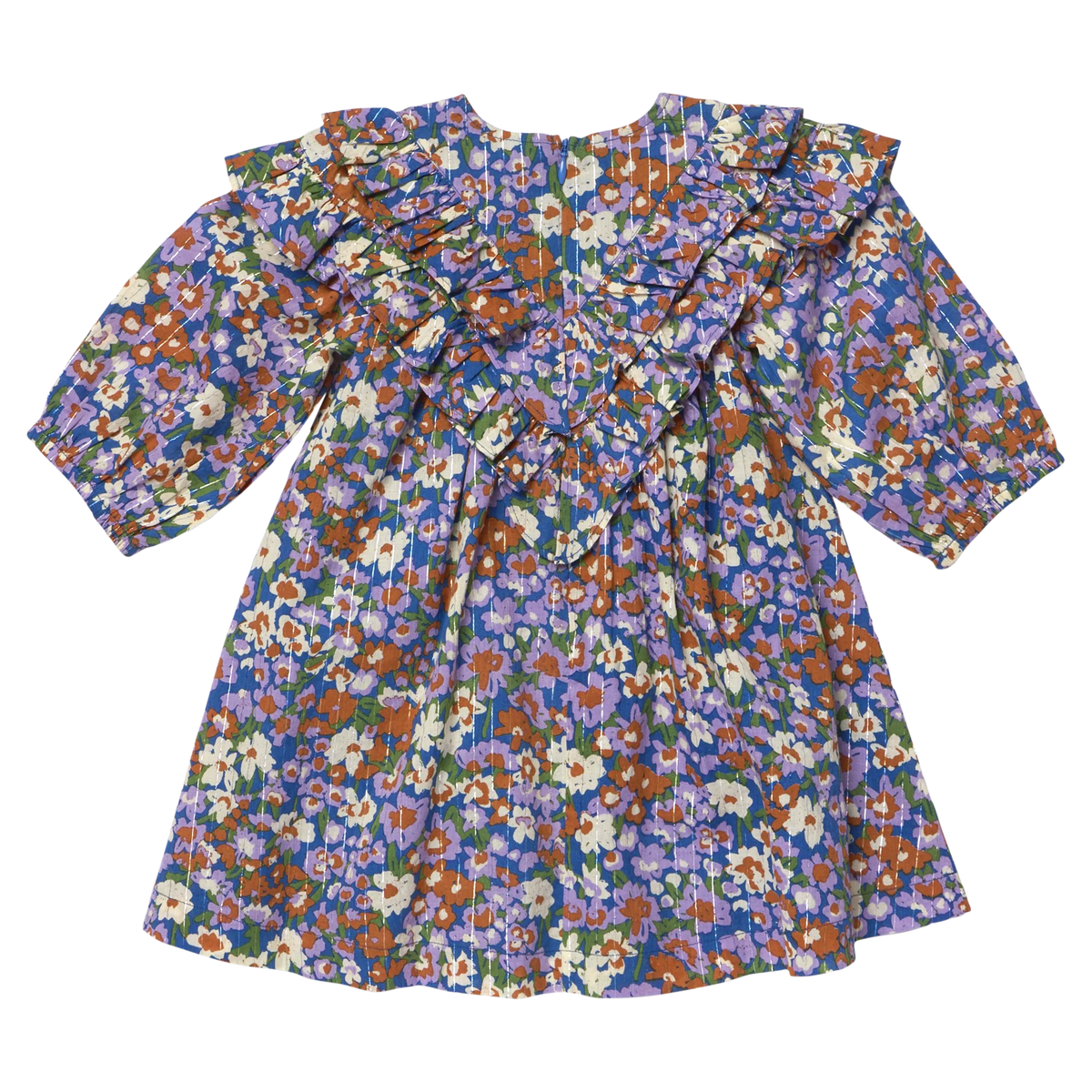 Everly Dress in True Blue Sketched Floral